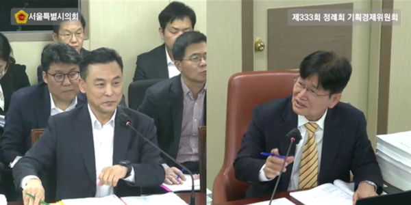 김용일 시의원이 질의를 하고 있다.   [사진=서울시의회]